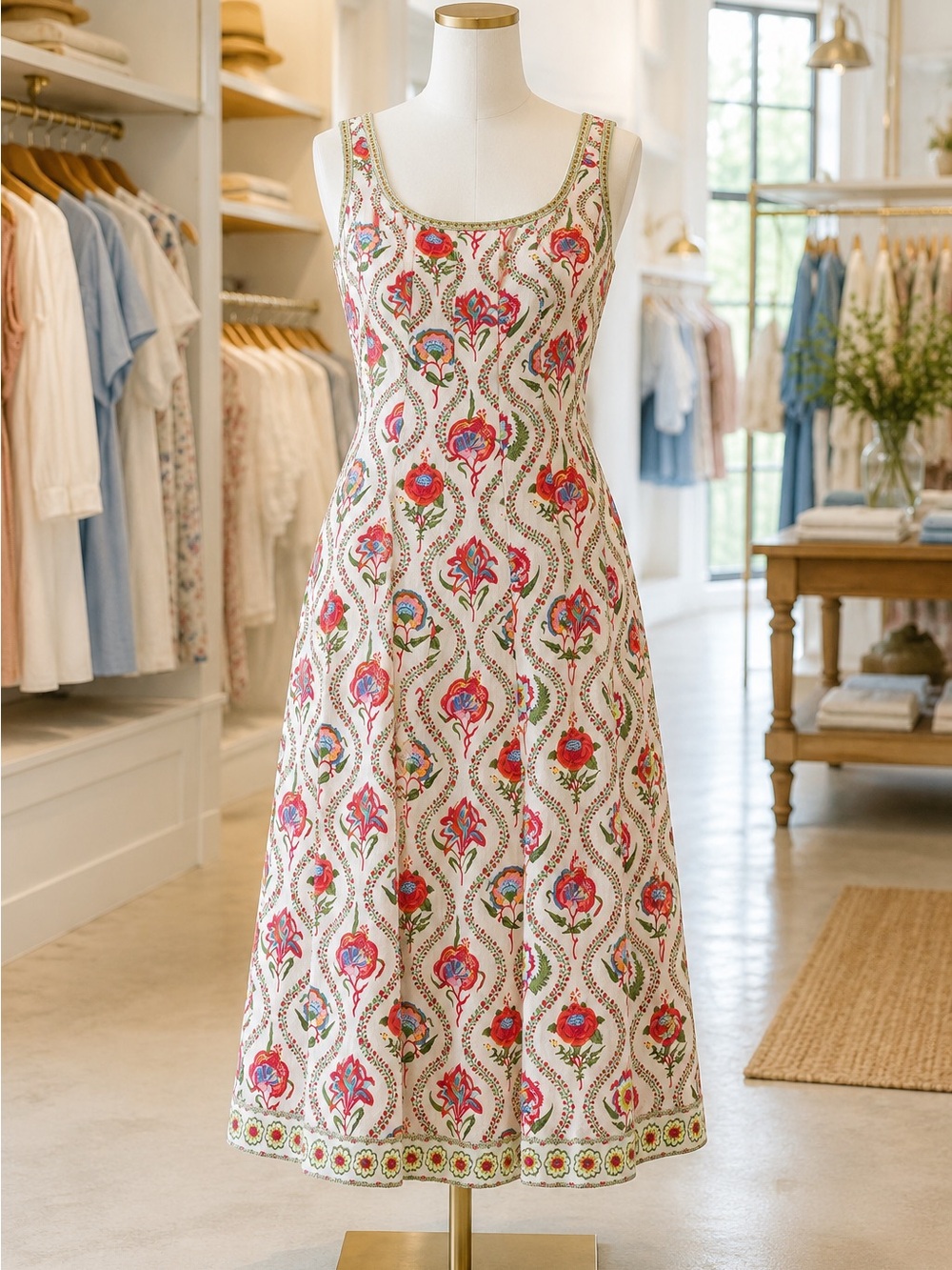 Elizabeth James the Label Alice Floral Cotton Midi Dress - NWT